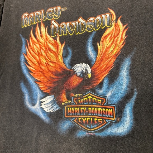 Vintage Harley Davidson Detroit Michigan Eagle Graphic T Shirt 1999 Mens L USA - Picture 3 of 9